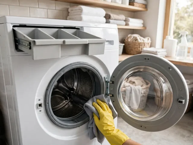 Como limpar máquina de lavar roupa (e acabar com o cheiro)