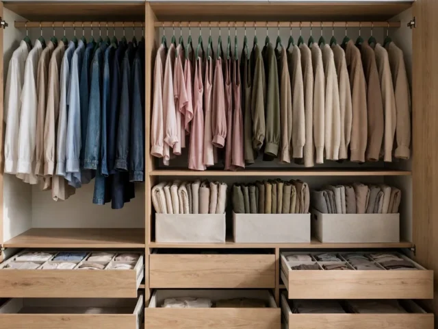 Como organizar guarda-roupa pequeno: método em 5 etapas