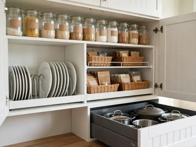 Como organizar armários de cozinha pequena (e achar tudo de primeira)