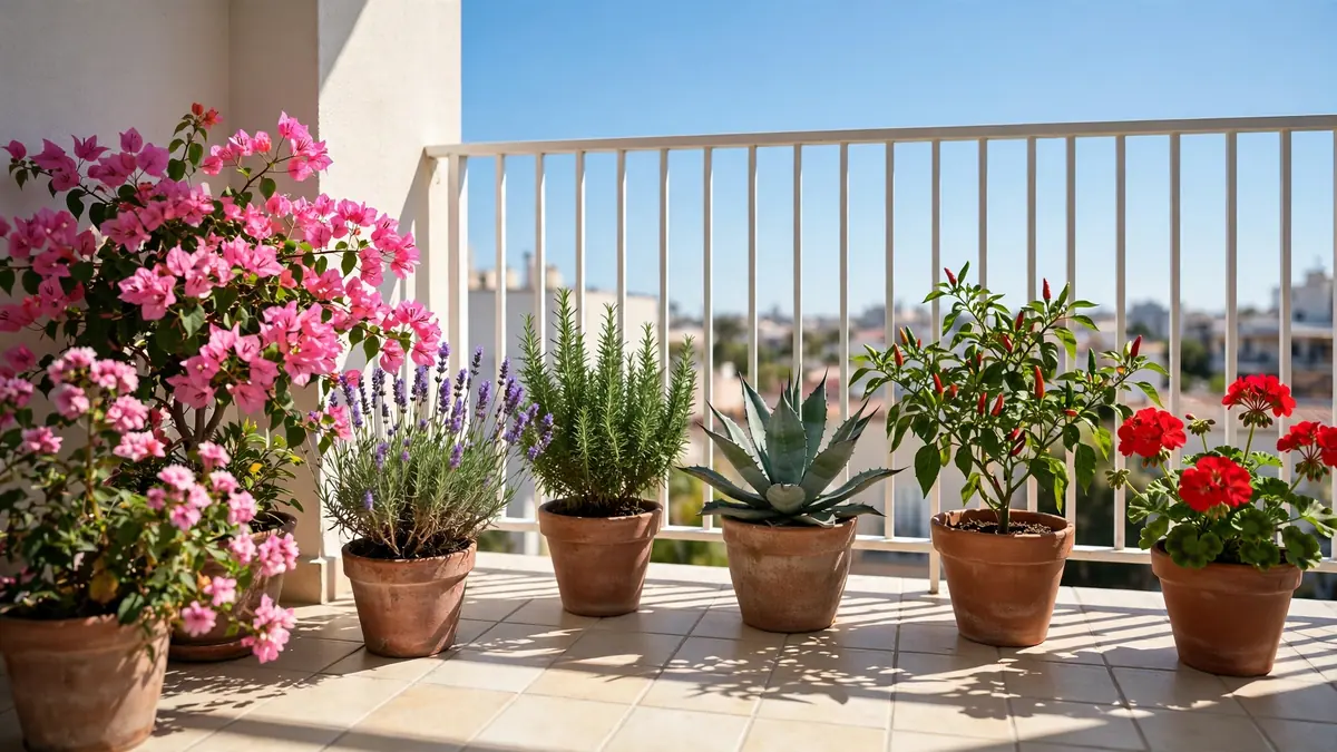 Plantas para varanda com sol como buganvília, lavanda, agave e gerânio